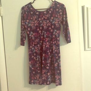 Red and Blue Floral Dress